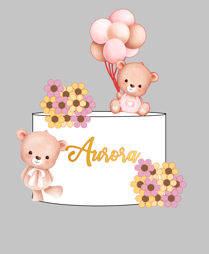 Arquivo Profissional Ursas aquareladas ursinho, cha revelacao em Camadas Silhouette Studio | Baixe na Hora