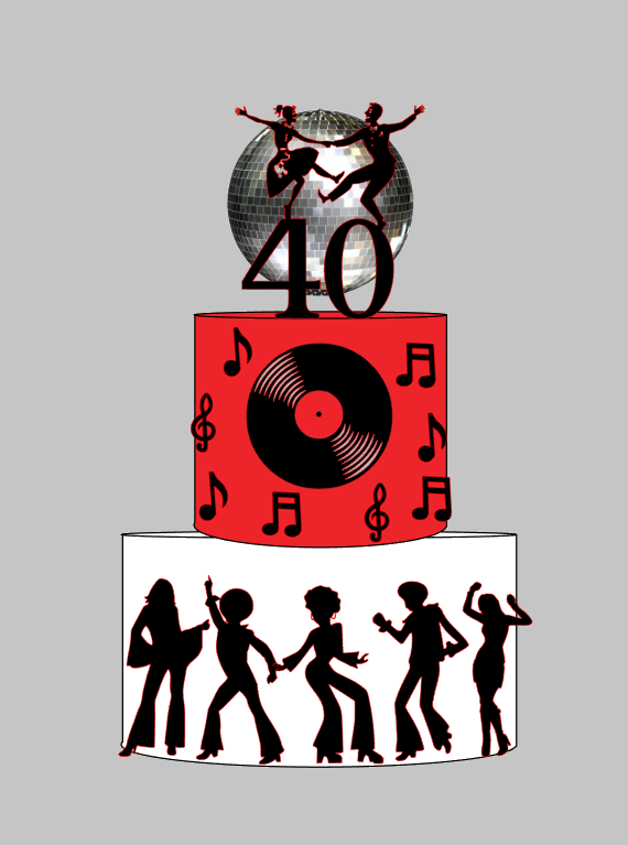 Arquivo Personalizado Anos 80 discoteca em Camadas | Download Imediato Silhouette