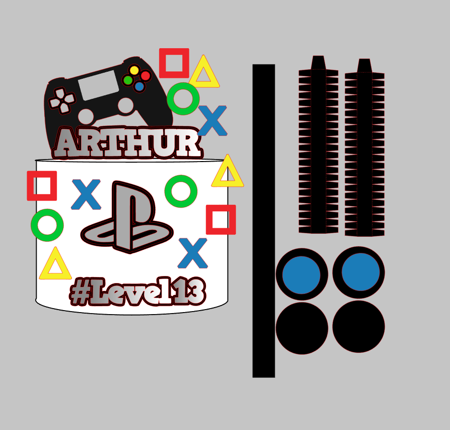 Arquivo Silhouette Studio Game, fone 3D em Camadas Pronto para Uso | Download Rápido