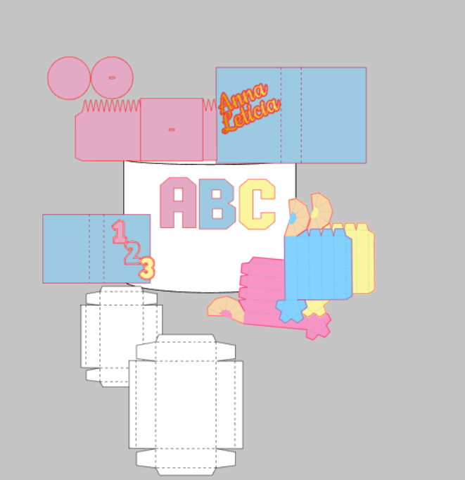 Arquivo Digital ABC com capelo, livro, lapis 3D para Silhouette Studio em Camadas | Acesso Instantâneo