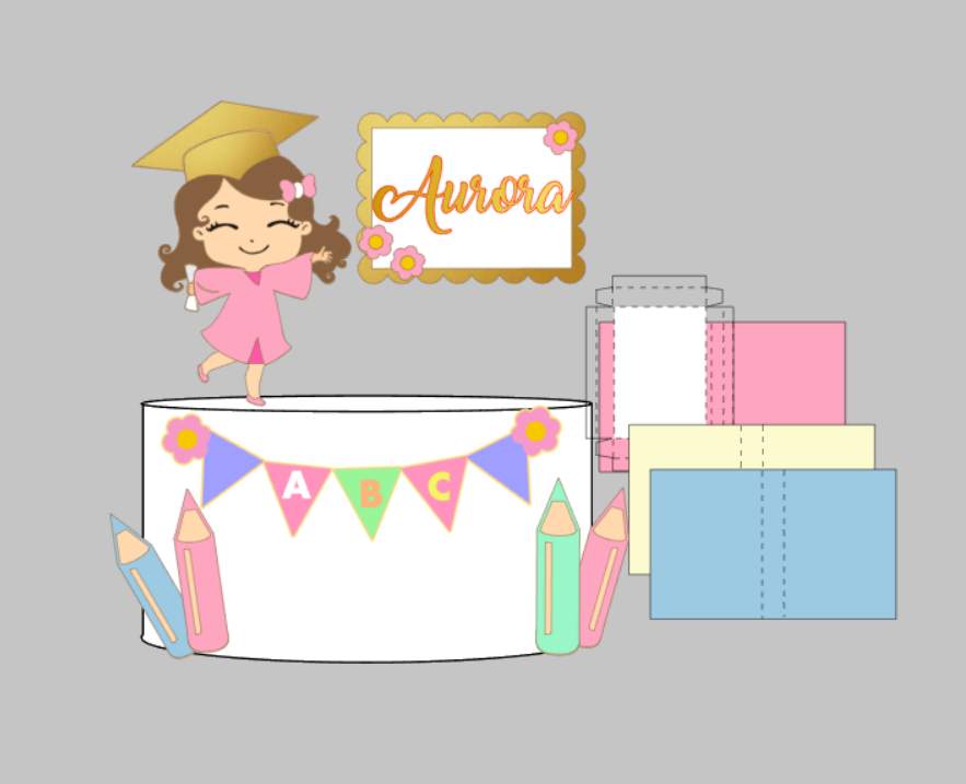 Arquivo Personalizado ABC menina em Camadas | Download Imediato Silhouette