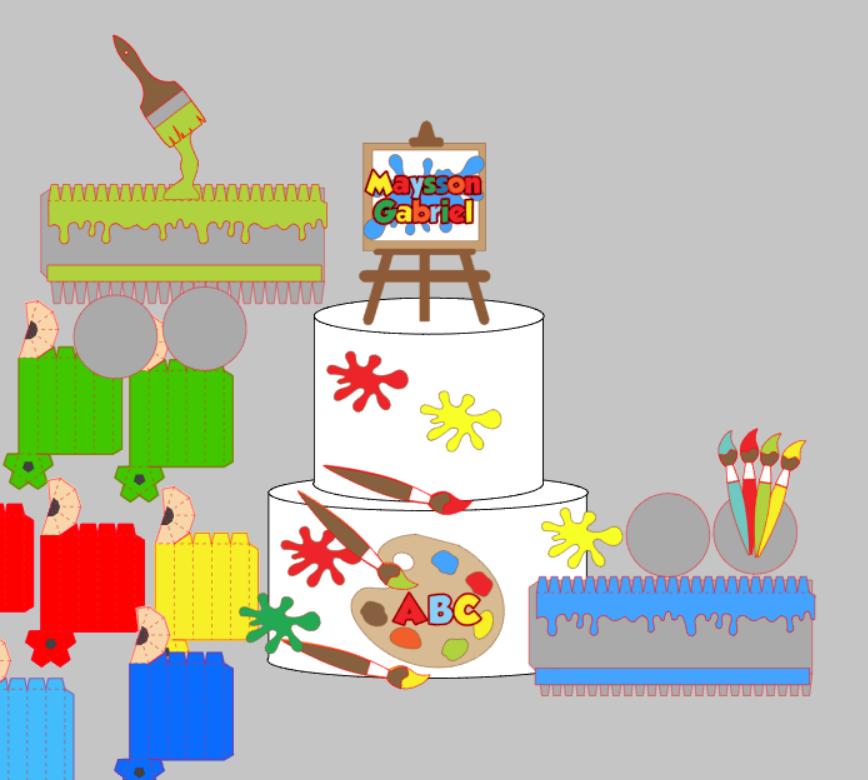 Arquivo Silhouette Studio ABC lata de tinta e lapis 3D em Camadas Pronto para Uso | Download Rápido