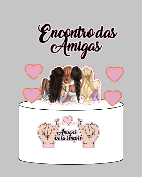 Arquivo Amigas Impresso para Corte ou Impressão | Silhouette Studio