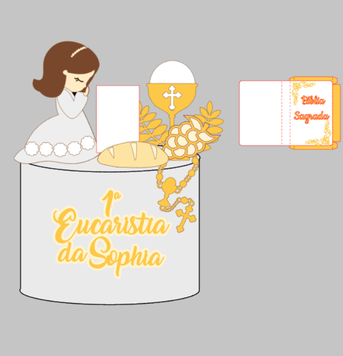 Modelo Eucaristia menina em Camadas Arquivo Digital | Pronto para Produção