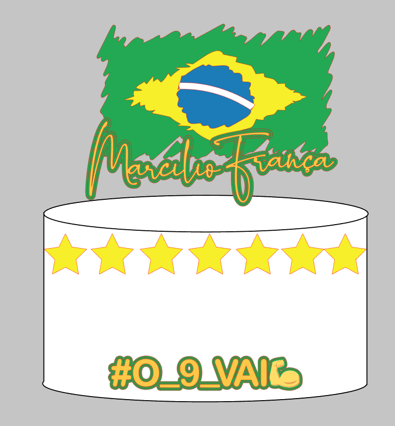 Arquivo Silhouette Studio Brasil, bandeira em Camadas Pronto para Uso | Download Rápido