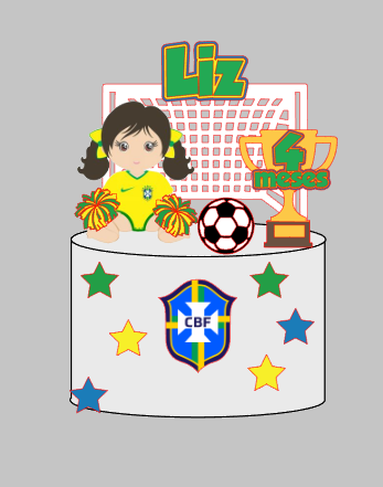 Arquivo Silhouette Studio Copa, Brasil menina, trofeu Impresso e Camadas Pronto para Uso | Download Rápido