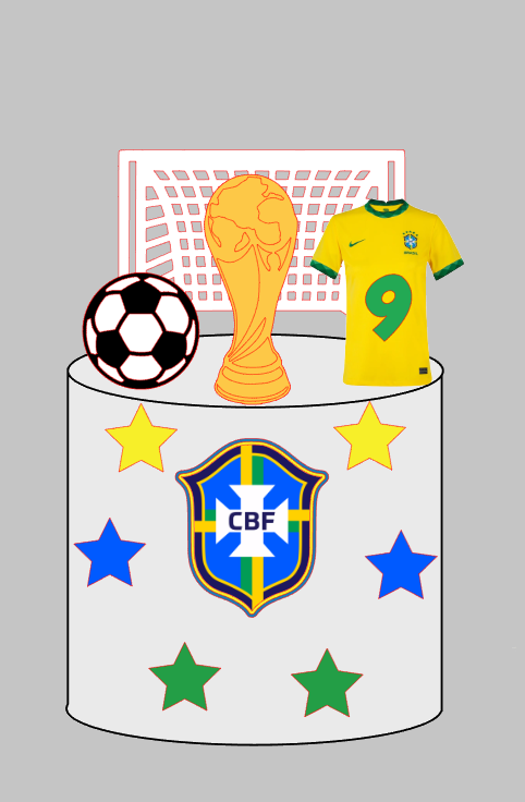 Topo de Bolo Brasil, copa  Impresso e Camadas em Arquivo de Corte | Envio Imediato