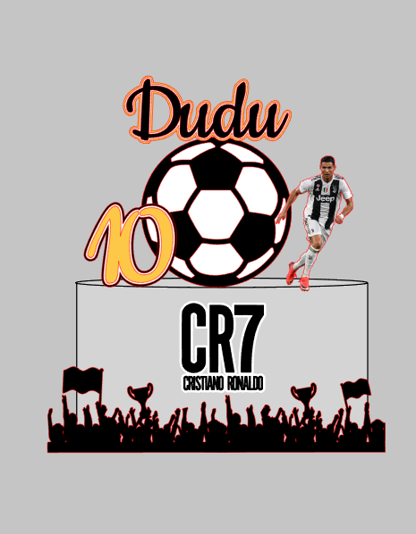 Arquivo Futebol, logo CR7, apenas a foto impressa, copa em Camadas para Corte ou Impressão | Silhouette Studio