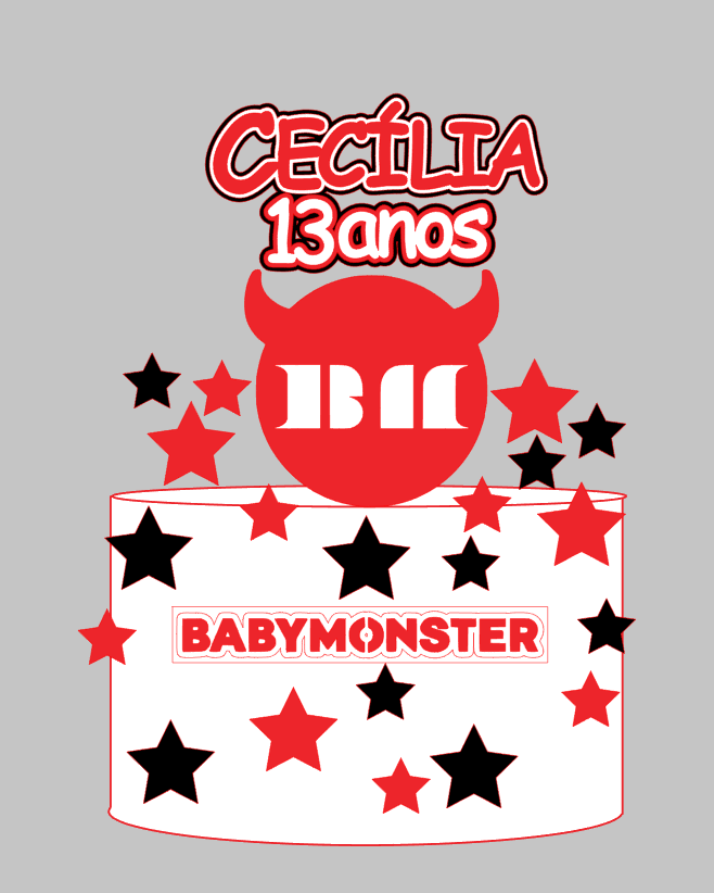 Arquivo Profissional Babymonster em Camadas Silhouette Studio | Baixe na Hora