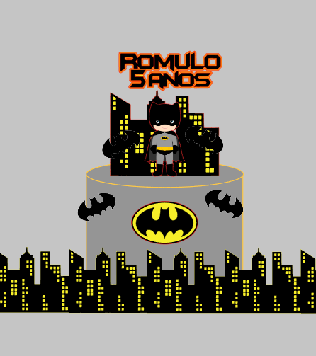 Topo de Bolo Batman Impresso e Camadas em Arquivo de Corte | Envio Imediato