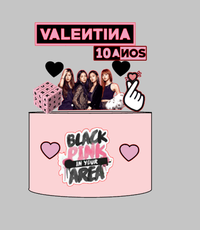 Topo de Bolo Black Pink Impresso em Arquivo de Corte | Envio Imediato