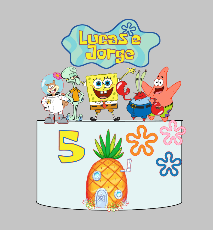 Arquivo Profissional Bob esponja Impresso Silhouette Studio | Baixe na Hora