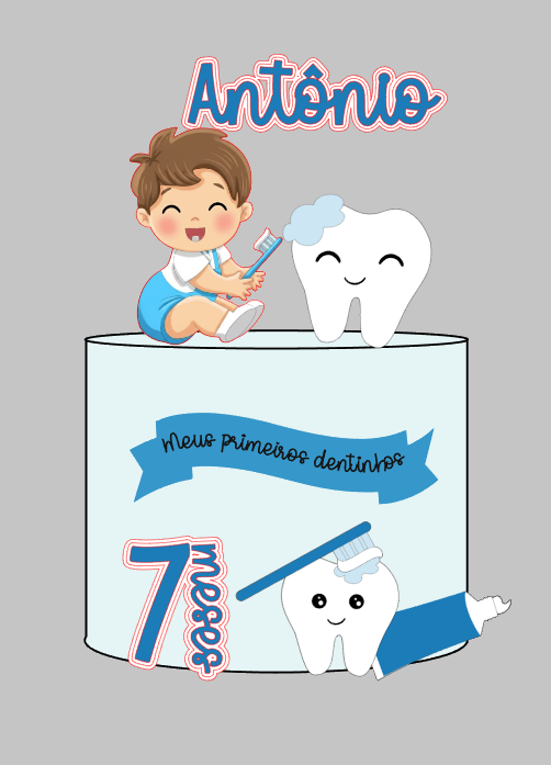 Arquivo Meu primeiro dentinho menino Impresso e Camadas para Corte ou Impressão | Silhouette Studio