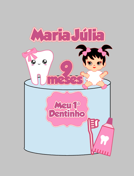 Arquivo de Corte Primeiro dentinho menina em Camadas | Silhouette Studio + Download Imediato