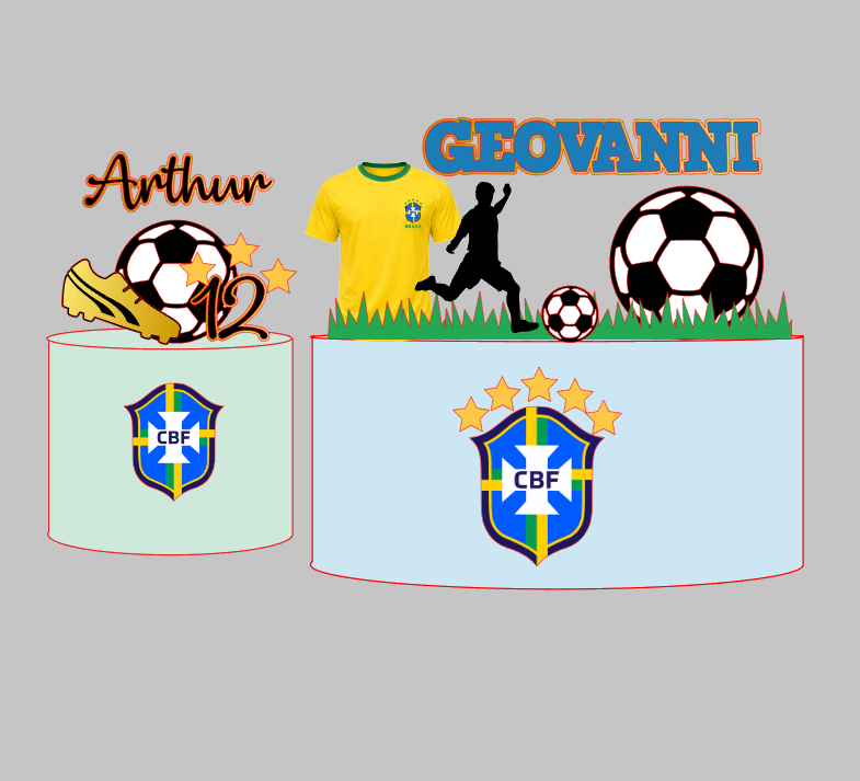 Arquivo de Corte Impresso e Camadas Futebol, Brasil | Silhouette Studio Download Imediato