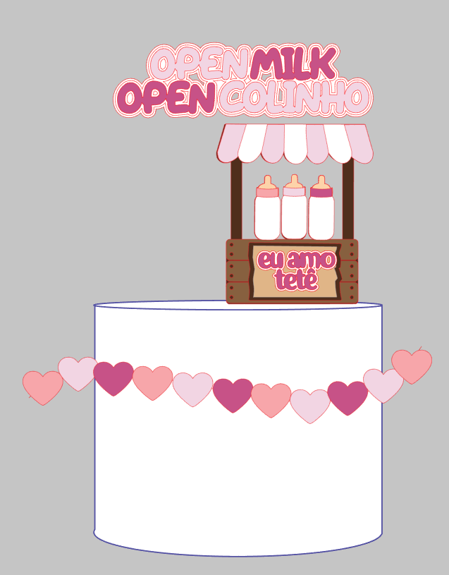 Arquivo Personalizado Open milk, barraquinha em Camadas | Download Imediato Silhouette