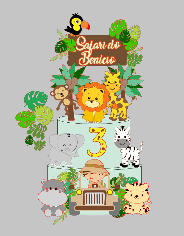 Arquivo de Corte Safari em Camadas | Silhouette Studio + Download Imediato