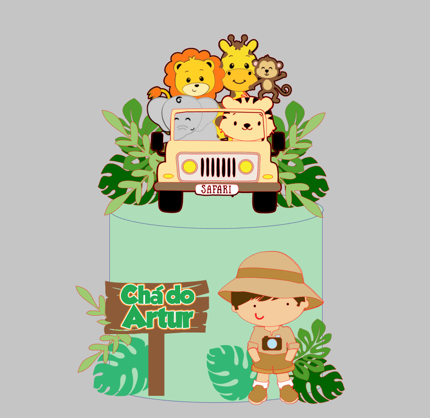 Arquivo Silhouette Studio Chá safari em Camadas Pronto para Uso | Download Rápido