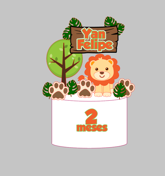 Arquivo Personalizado Leãozinho em Camadas | Download Imediato Silhouette