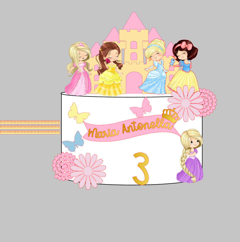 Arquivo Personalizado Princesas baby Impresso e Camadas | Download Imediato Silhouette