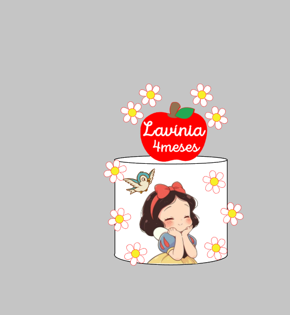 Topo de Bolo Branca de neve Impresso em Arquivo de Corte | Envio Imediato