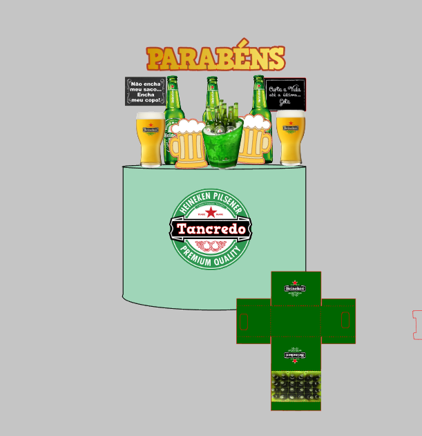 Arquivo Silhouette Studio Heineken Impresso e Camadas Pronto para Uso | Download Rápido