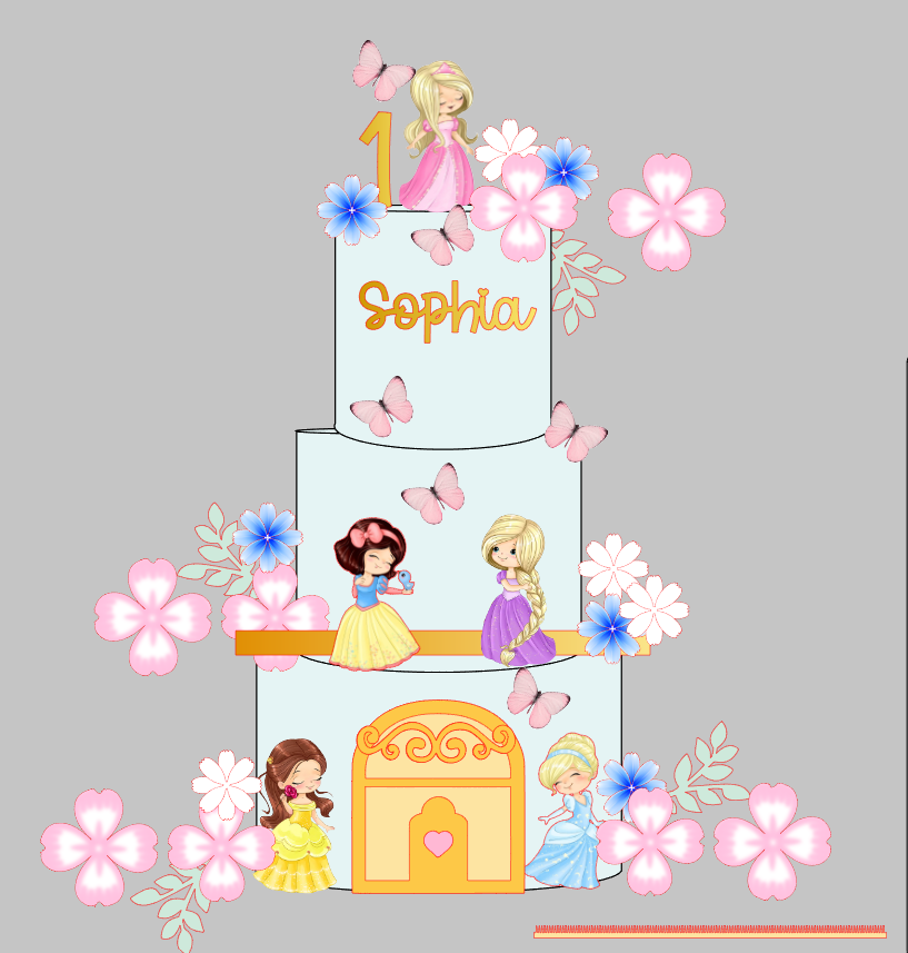 Arquivo Personalizado Princesas cut Impresso e Camadas | Download Imediato Silhouette