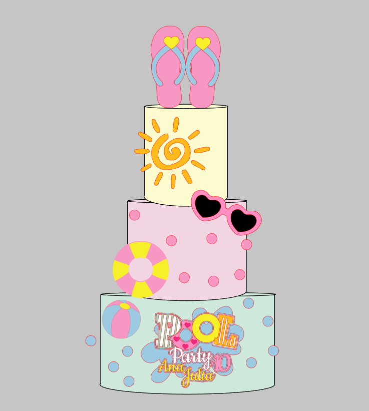Arquivo de Corte em Camadas Pool Party | Silhouette Studio Download Imediato