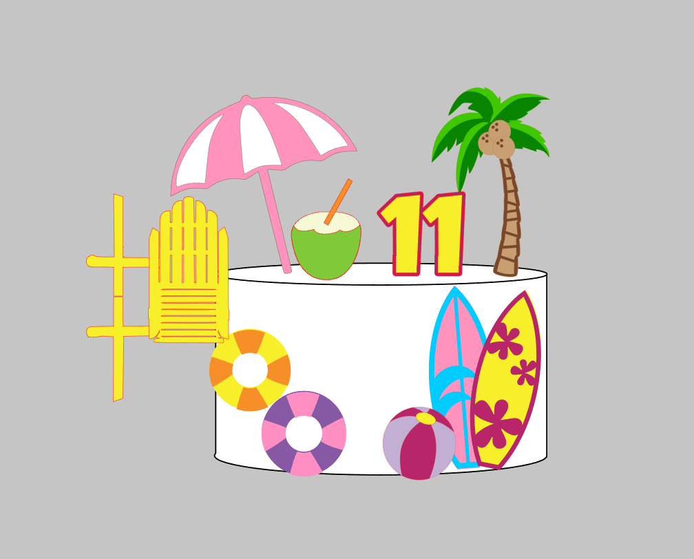 Arquivo Silhouette Studio Pool Party cadeira 3D em Camadas Pronto para Uso | Download Rápido