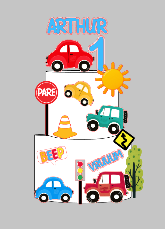 Arquivo de Corte Carros/Transito aquarelado Impresso e Camadas | Silhouette Studio + Download Imediato