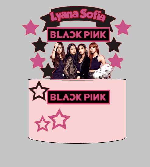Topo de Bolo Black Pink Impresso e Camadas em Arquivo de Corte | Envio Imediato