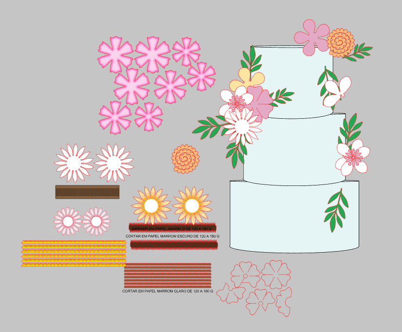 Arquivo Flores em Camadas para Corte ou Impressão | Silhouette Studio