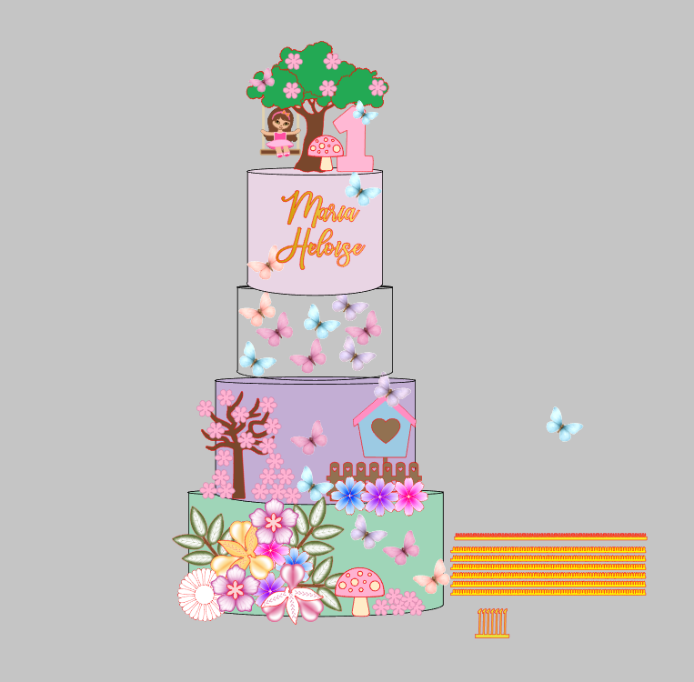 Arquivo Profissional Jardim, Bosque, Menina no balanco em Camadas Silhouette Studio | Baixe na Hora