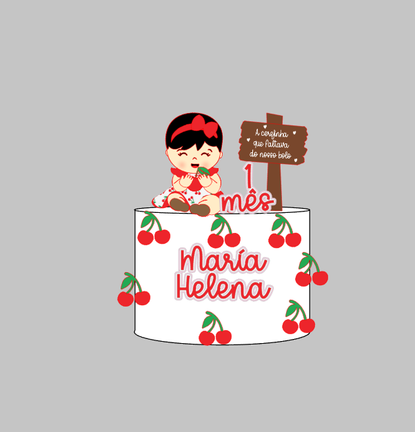 Arquivo de Corte em Camadas Cereja menina | Silhouette Studio Download Imediato