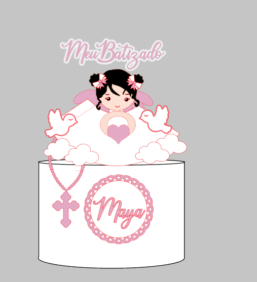 Arquivo de Corte em Camadas Batizado menina | Silhouette Studio Download Imediato