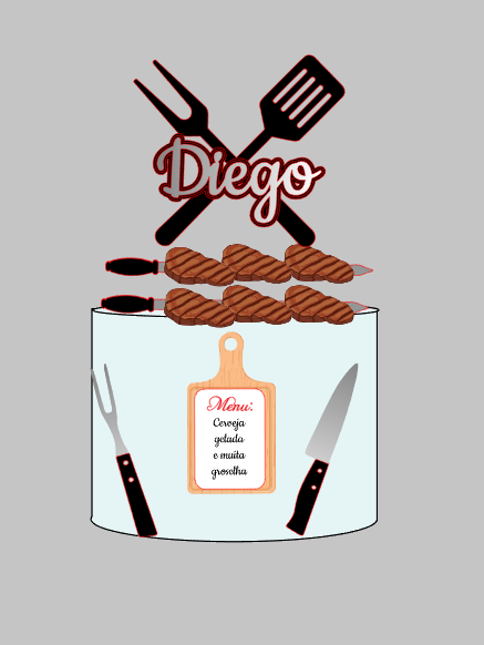 Arquivo Personalizado Churrasco Impresso e Camadas | Download Imediato Silhouette