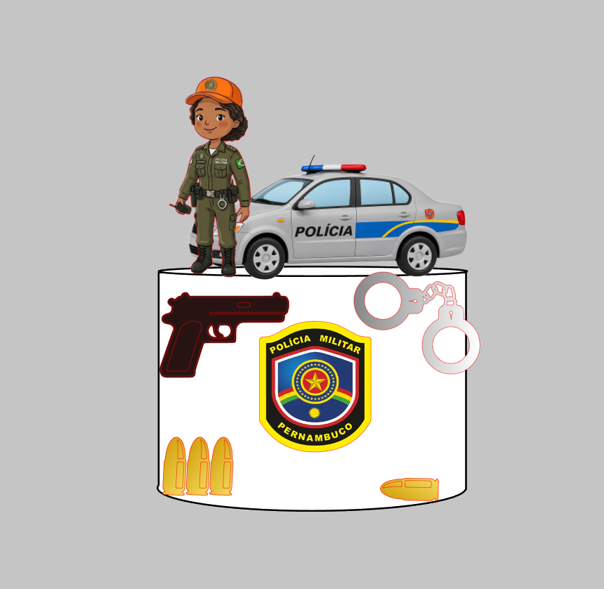 Arquivo de Corte Impresso e Camadas Policia Militar | Silhouette Studio Download Imediato
