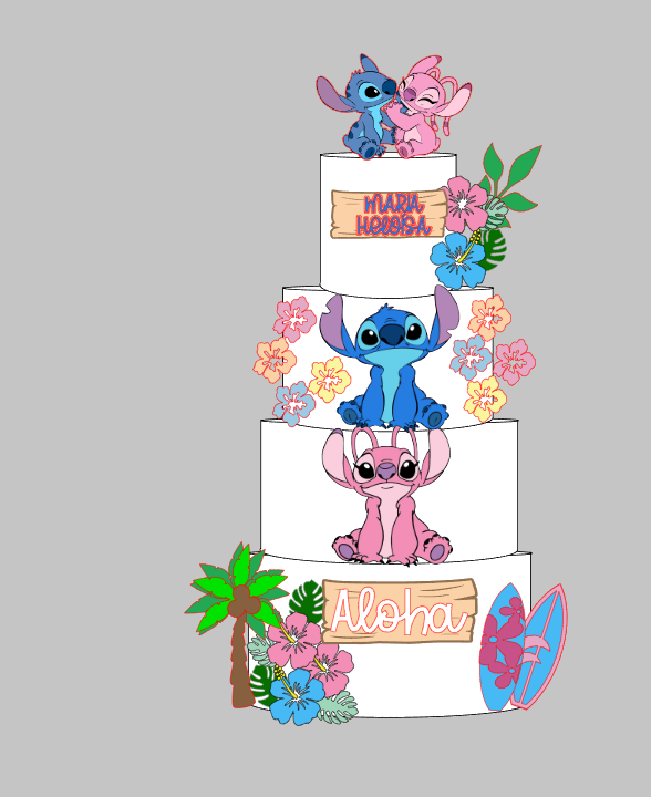 Modelo Stitch e Angel Impresso e Camadas Arquivo Digital | Pronto para Produção