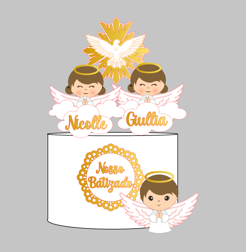 Arquivo Digital Batizado para Silhouette Studio em Camadas | Acesso Instantâneo