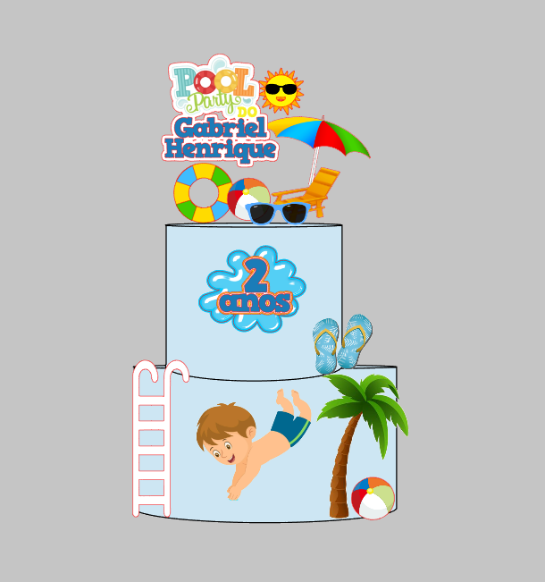 Arquivo Personalizado Pool Party Impresso | Download Imediato Silhouette