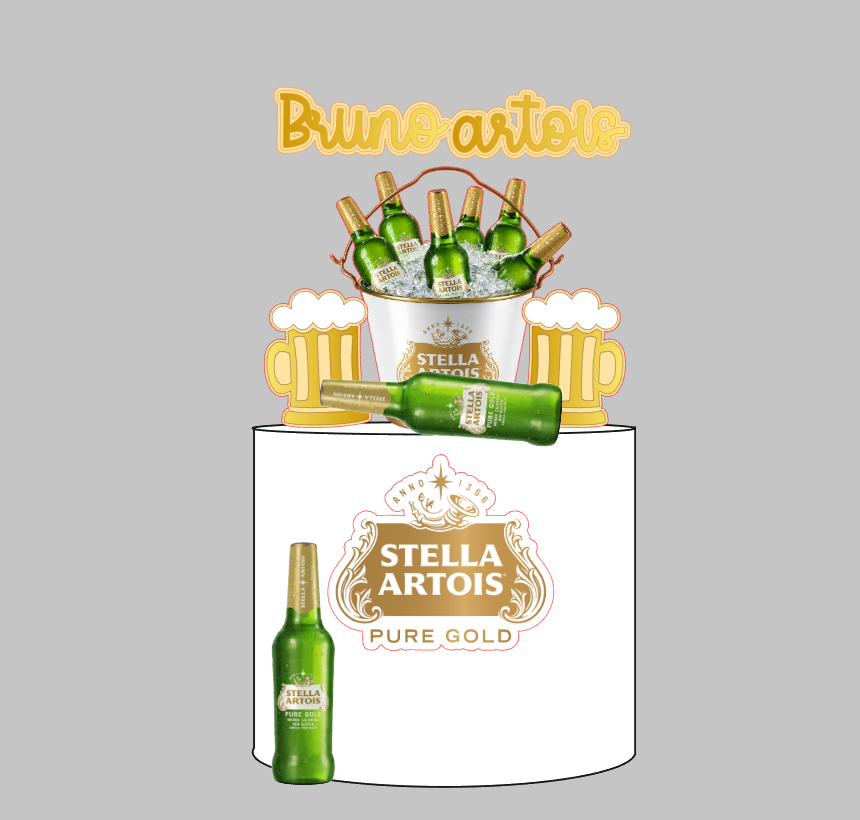 Topo de Bolo Stella pure gold  em Camadas em Arquivo de Corte | Envio Imediato