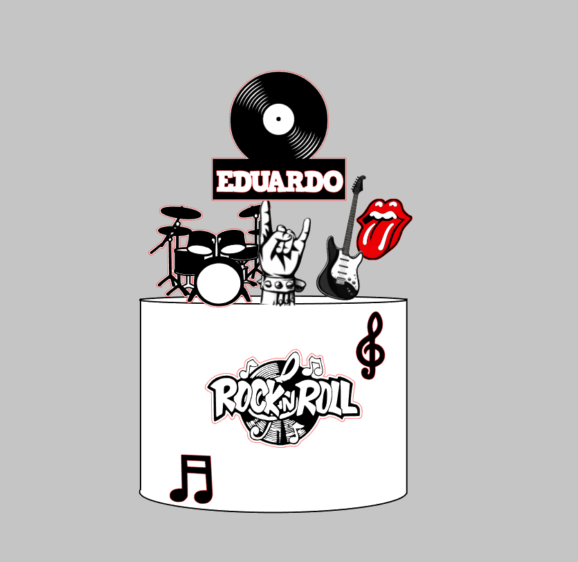 Arquivo Profissional Rock Impresso e Camadas Silhouette Studio | Baixe na Hora