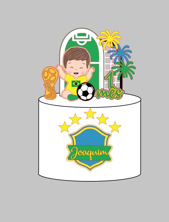 Arquivo Personalizado Copa menino brasil em Camadas | Download Imediato Silhouette
