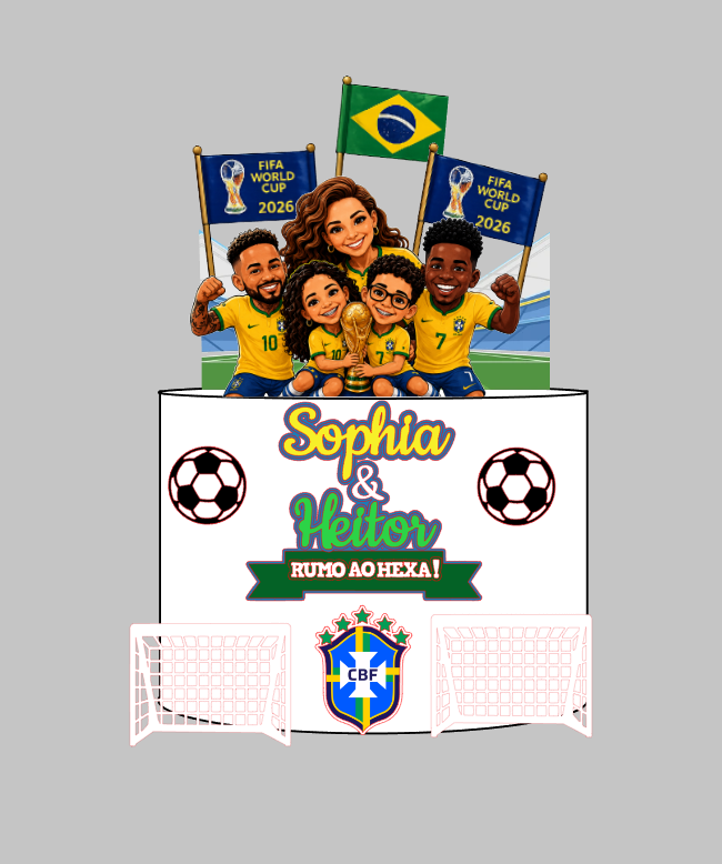 Arquivo de Corte Copa família brasil em Camadas | Silhouette Studio + Download Imediato